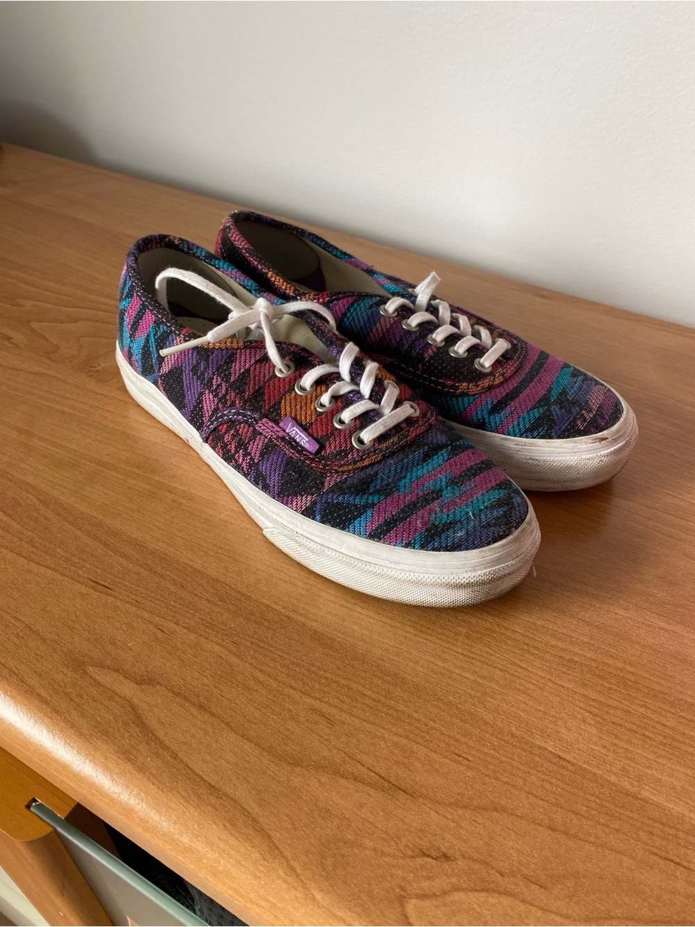 Vans Purple Teal Magenta Patterned Low-Top Sneakers